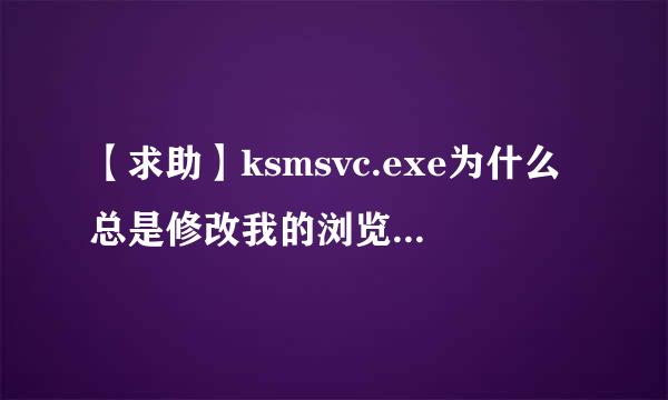 【求助】ksmsvc.exe为什么总是修改我的浏览器设置，，，，，，，，