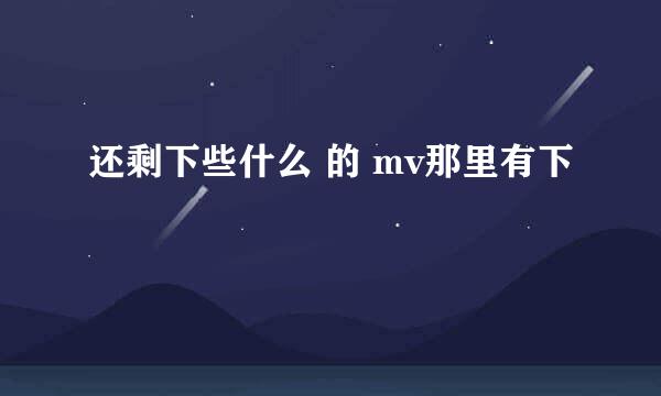 还剩下些什么 的 mv那里有下