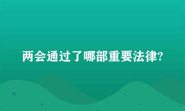 两会通过了哪部重要法律?