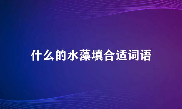 什么的水藻填合适词语