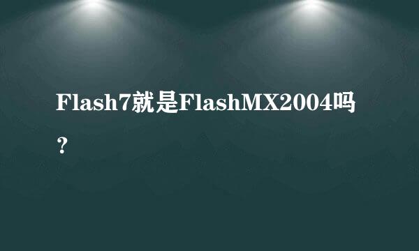 Flash7就是FlashMX2004吗？