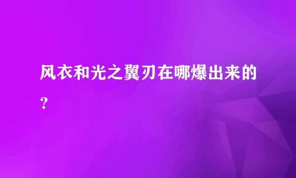 风衣和光之翼刃在哪爆出来的？