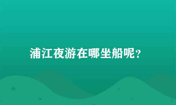 浦江夜游在哪坐船呢？