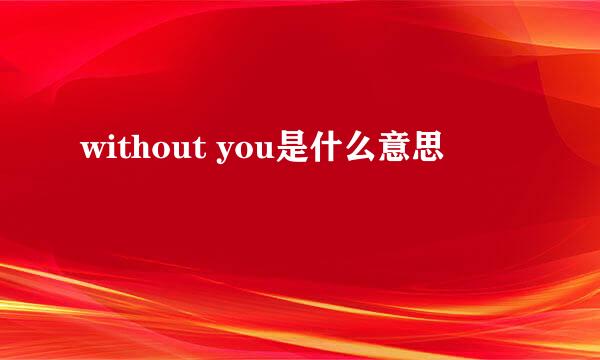 without you是什么意思