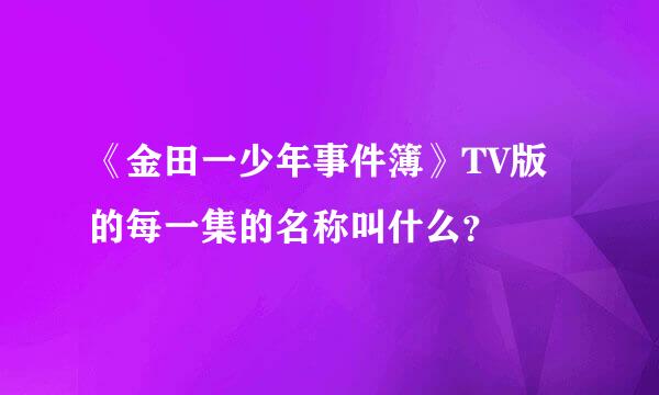 《金田一少年事件簿》TV版的每一集的名称叫什么？