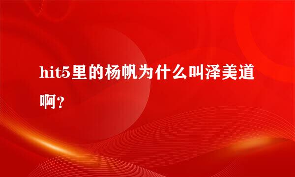 hit5里的杨帆为什么叫泽美道啊？