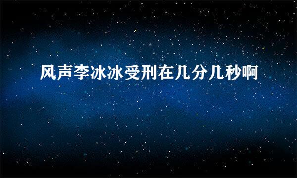 风声李冰冰受刑在几分几秒啊