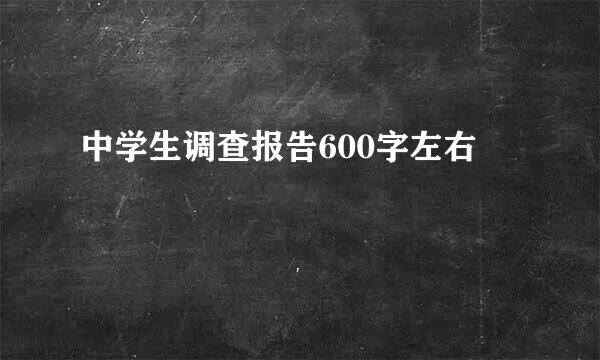 中学生调查报告600字左右