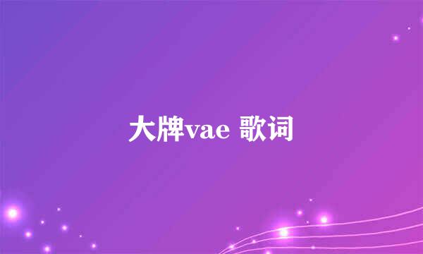 大牌vae 歌词