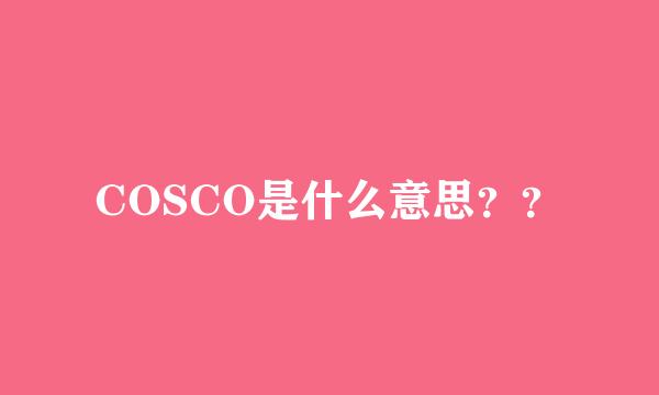 COSCO是什么意思？？