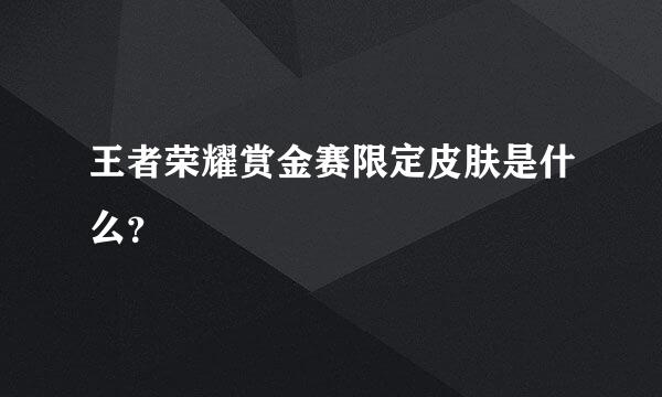 王者荣耀赏金赛限定皮肤是什么？