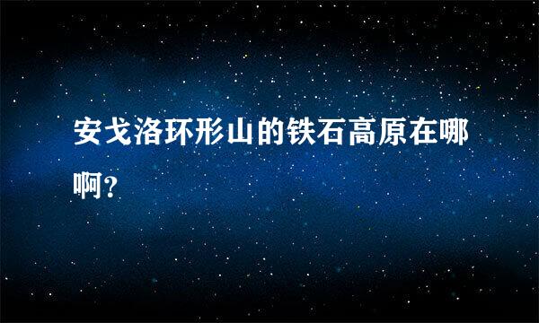 安戈洛环形山的铁石高原在哪啊？