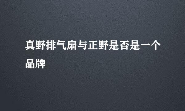 真野排气扇与正野是否是一个品牌