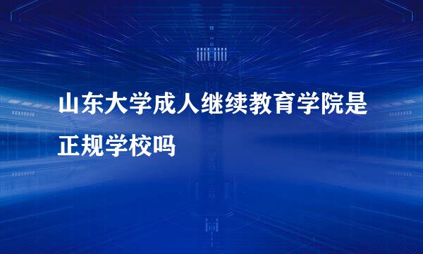 山东大学成人继续教育学院是正规学校吗