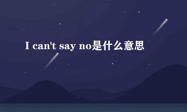 I can't say no是什么意思