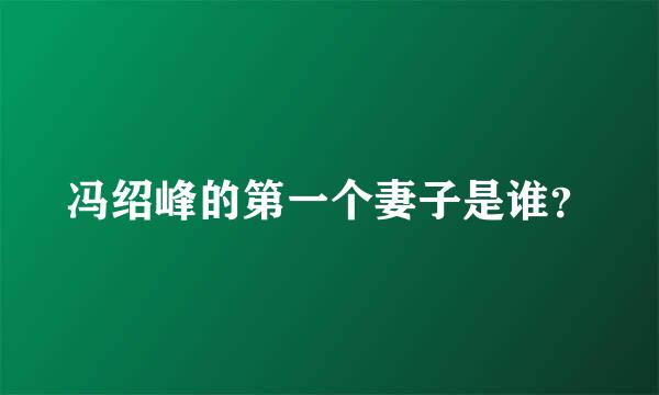 冯绍峰的第一个妻子是谁？