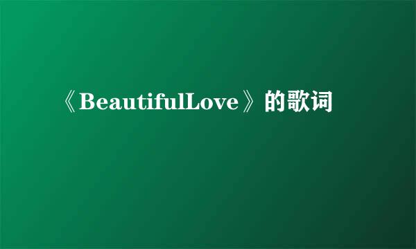 《BeautifulLove》的歌词