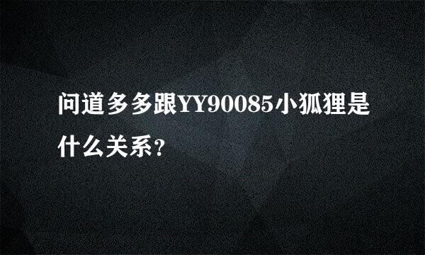 问道多多跟YY90085小狐狸是什么关系？