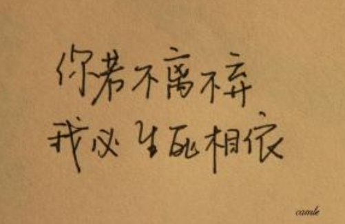 “你若不离不弃，我便生死相依”的用英语怎么说？