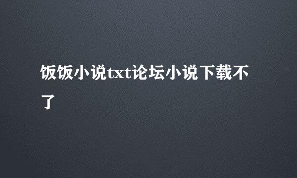 饭饭小说txt论坛小说下载不了