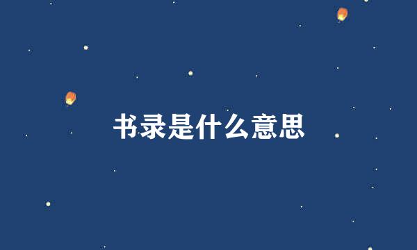 书录是什么意思