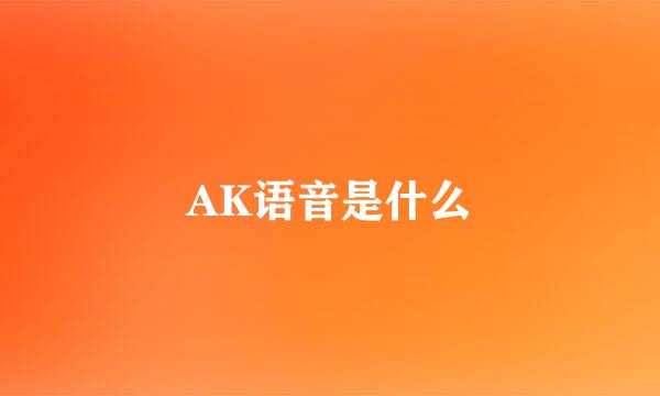 AK语音是什么