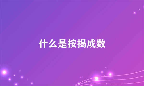 什么是按揭成数