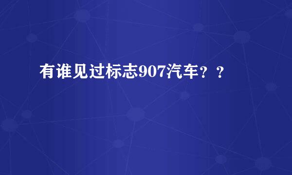 有谁见过标志907汽车？？