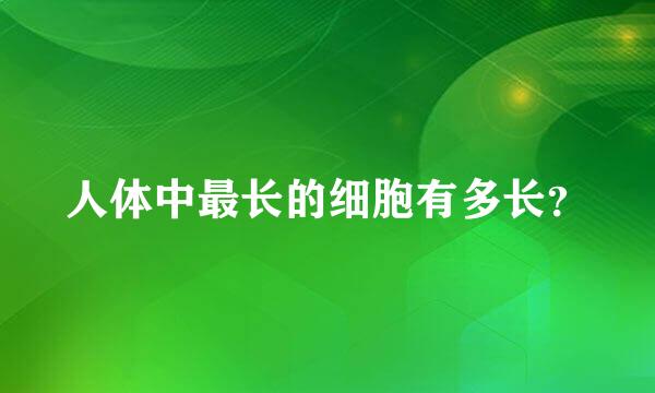 人体中最长的细胞有多长？