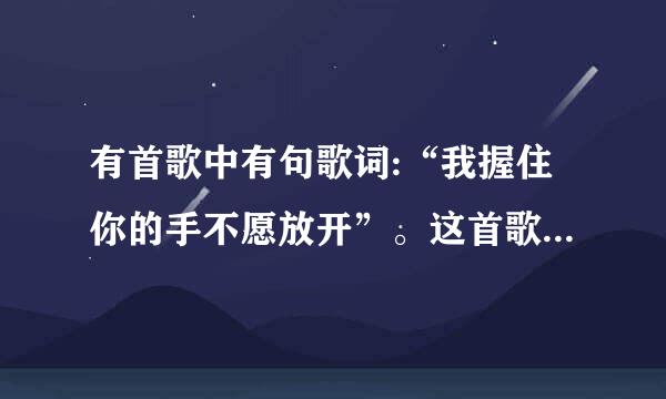 有首歌中有句歌词:“我握住你的手不愿放开”。这首歌歌名是什么？