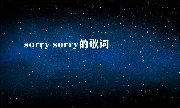 sorry sorry的歌词