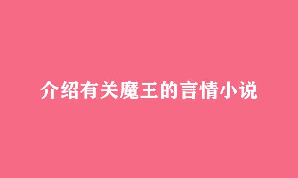 介绍有关魔王的言情小说