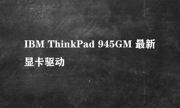 IBM ThinkPad 945GM 最新显卡驱动