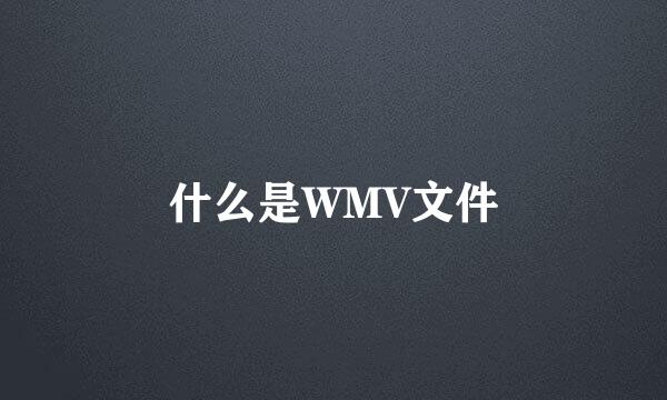 什么是WMV文件