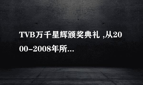 TVB万千星辉颁奖典礼 ,从2000-2008年所有最佳男女演员的名字？