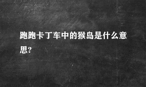 跑跑卡丁车中的猴岛是什么意思?