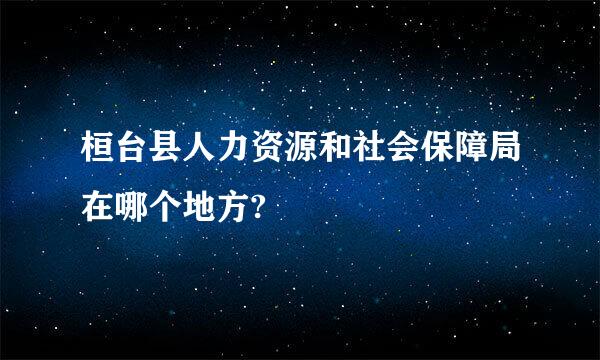 桓台县人力资源和社会保障局在哪个地方?