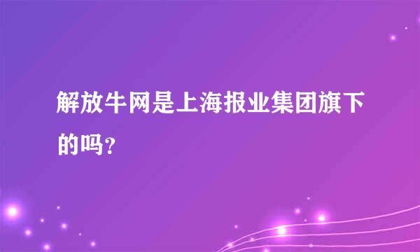 解放牛网是上海报业集团旗下的吗？