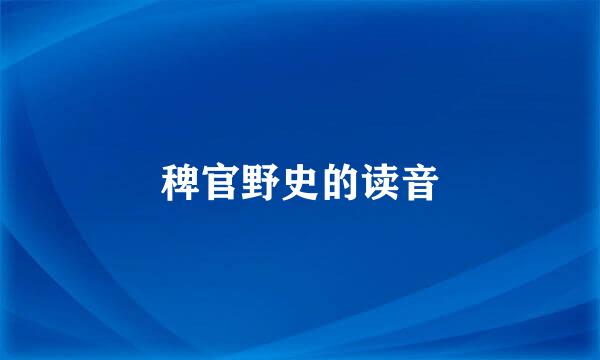 稗官野史的读音