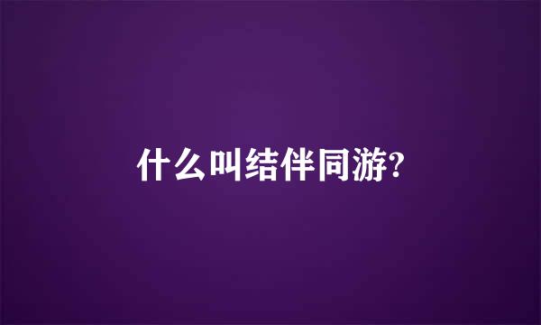 什么叫结伴同游?