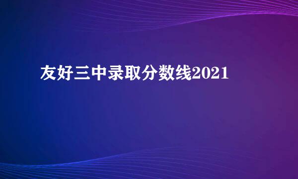 友好三中录取分数线2021