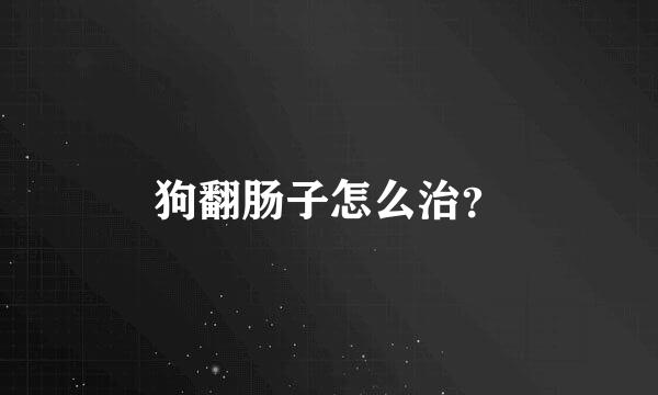 狗翻肠子怎么治？