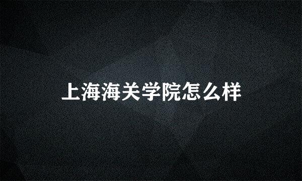 上海海关学院怎么样