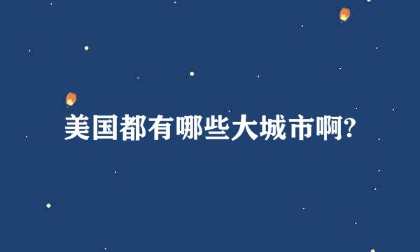 美国都有哪些大城市啊?