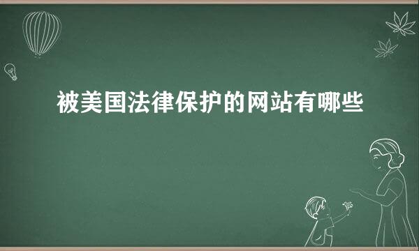 被美国法律保护的网站有哪些