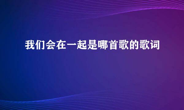 我们会在一起是哪首歌的歌词