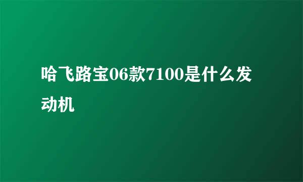 哈飞路宝06款7100是什么发动机