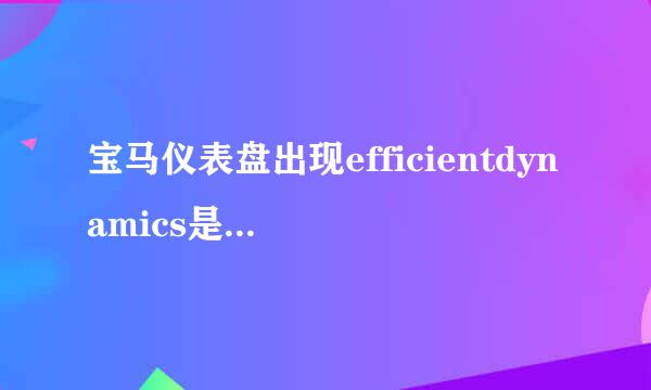 宝马仪表盘出现efficientdynamics是什么意思？