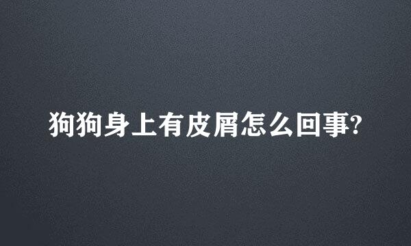 狗狗身上有皮屑怎么回事?