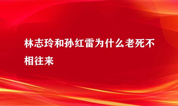 林志玲和孙红雷为什么老死不相往来